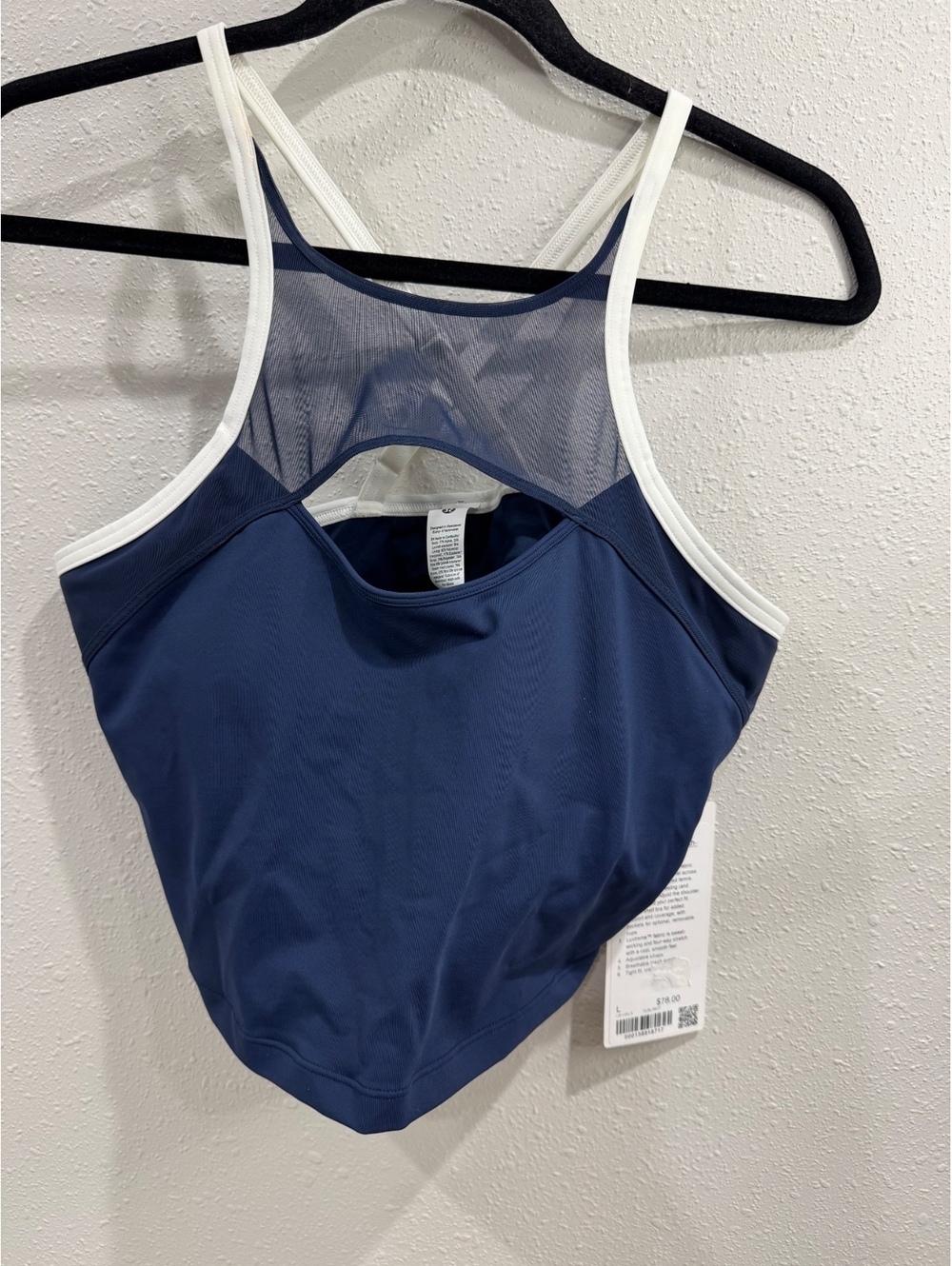 Lululemon The Advantage Mesh-Panel Tennis Tank Size L Navy White